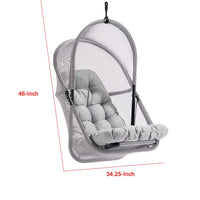 Bery Patio Hanging Swing Chair, Cushioned Light Gray Mesh - BM339399
