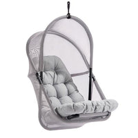Bery Patio Hanging Swing Chair, Cushioned Light Gray Mesh - BM339399