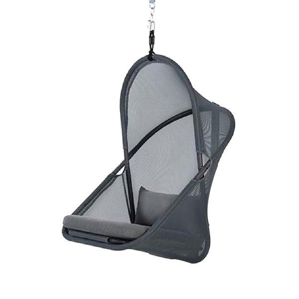 Cery Outdoor Hanging Swing Chair, Cushioned Dark Gray Mesh - BM339400