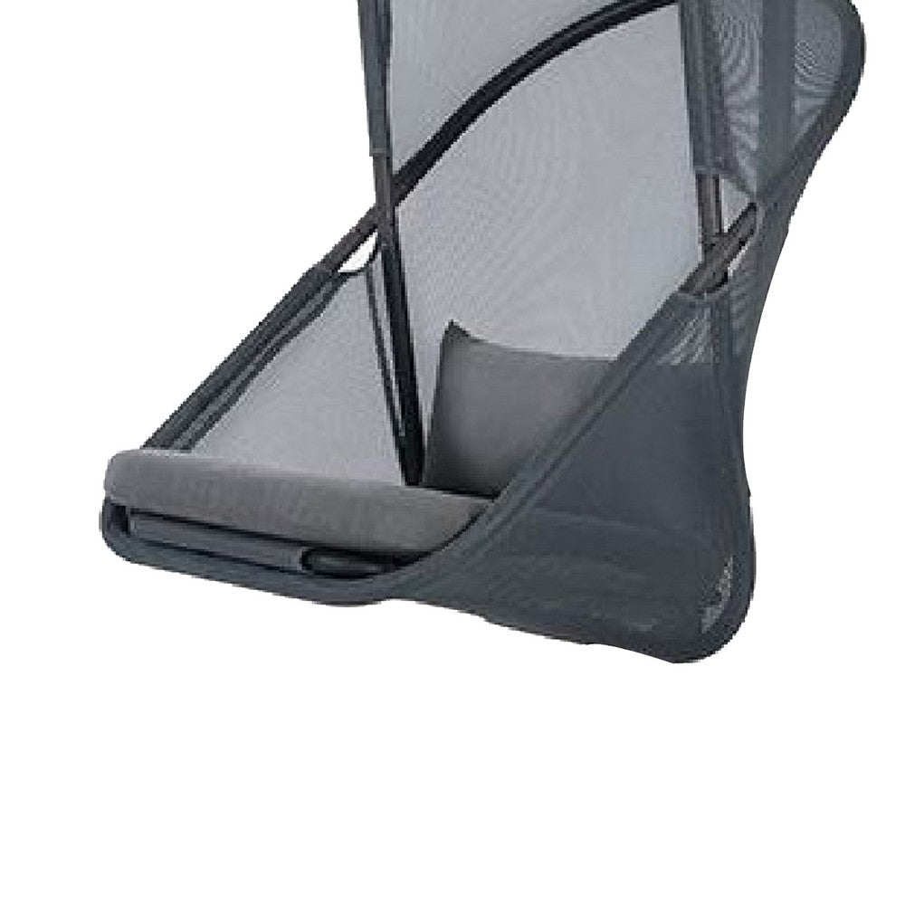 Cery Outdoor Hanging Swing Chair, Cushioned Dark Gray Mesh - BM339400
