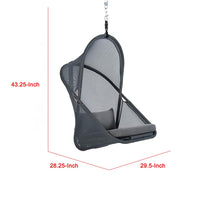 Cery Outdoor Hanging Swing Chair, Cushioned Dark Gray Mesh - BM339400