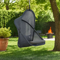 Cery Outdoor Hanging Swing Chair, Cushioned Dark Gray Mesh - BM339400