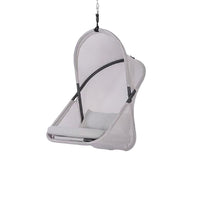 Cery Outdoor Hanging Swing Chair, Cushioned Light Gray Mesh - BM339401
