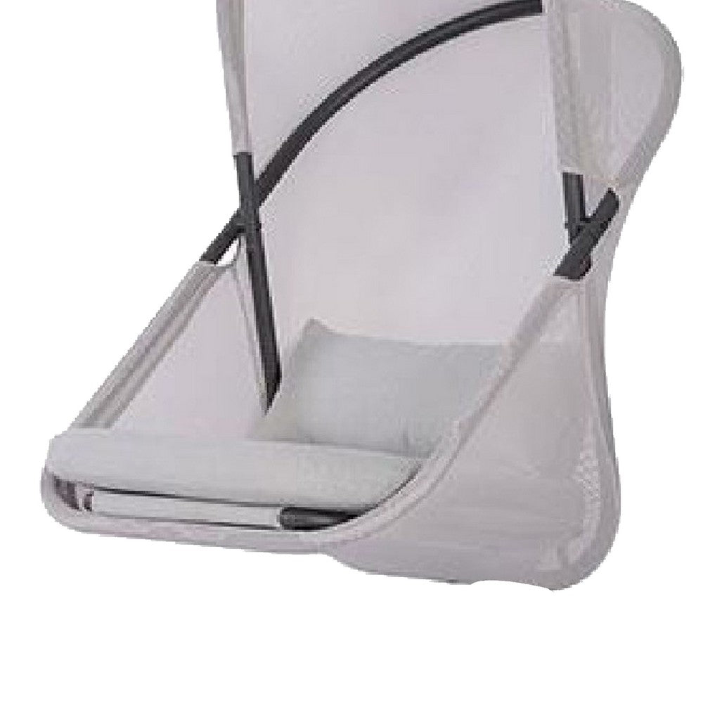 Cery Outdoor Hanging Swing Chair, Cushioned Light Gray Mesh - BM339401