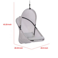 Cery Outdoor Hanging Swing Chair, Cushioned Light Gray Mesh - BM339401