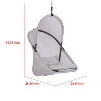 Cery Outdoor Hanging Swing Chair, Cushioned Light Gray Mesh - BM339401