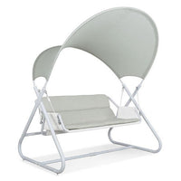 Diz Outdoor Hanging  Double Swing Sofa Chair, White Powder Coated Steel - BM339402