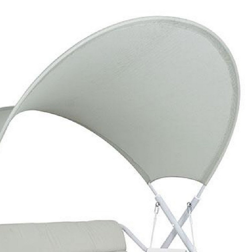 Diz Outdoor Hanging  Double Swing Sofa Chair, White Powder Coated Steel - BM339402