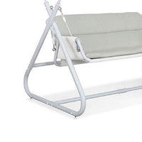 Diz Outdoor Hanging  Double Swing Sofa Chair, White Powder Coated Steel - BM339402