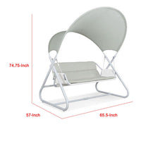 Diz Outdoor Hanging  Double Swing Sofa Chair, White Powder Coated Steel - BM339402