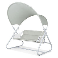Diz Outdoor Hanging  Double Swing Sofa Chair, White Powder Coated Steel - BM339402