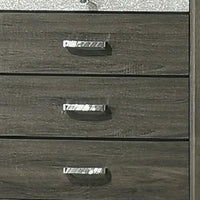 Lito Tall Dresser Chest, 4 Drawers w 1 Jewelry Tray, Glam Silver, Gray - BM339403