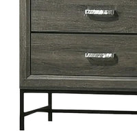 Lito Tall Dresser Chest, 4 Drawers w 1 Jewelry Tray, Glam Silver, Gray - BM339403