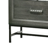 Lito 25 Inch Nightstand, 1 Drawer and Jewelry Tray, Glam Silver, Gray - BM339405