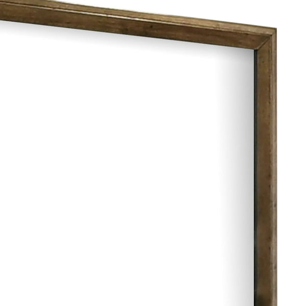 Rouk Dresser Mirror, Walnut Brown Solid Wood, Rectangular 45 Inch Frame - BM339408