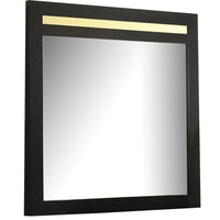 Yoki 41 Inch Dresser Mirror, Modern Glam Black with Gold Acrylic Accents - BM339412