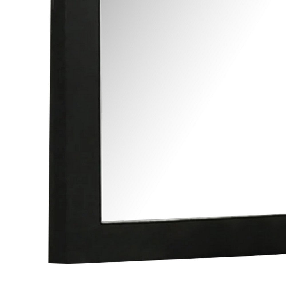 Yoki 41 Inch Dresser Mirror, Modern Glam Black with Gold Acrylic Accents - BM339412