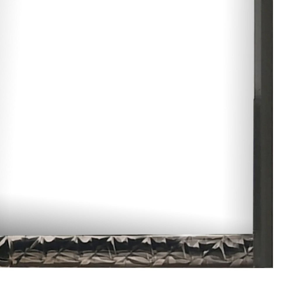 Zara 36x40 Dresser Mirror, Rectangular, Chrome Geo Molding, Ash Gray - BM339420