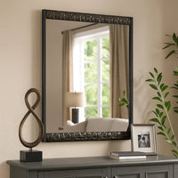 Zara 36x40 Dresser Mirror, Rectangular, Chrome Geo Molding, Ash Gray - BM339420