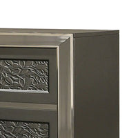 Levi Nightstand, 2 Leaf Molded Framed Drawers, Dark Gray - BM339421