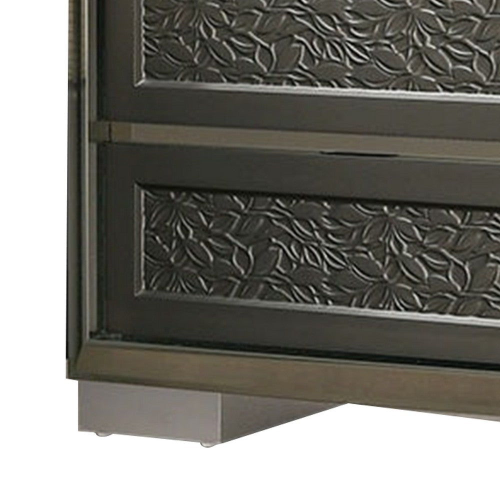 Levi Nightstand, 2 Leaf Molded Framed Drawers, Dark Gray - BM339421