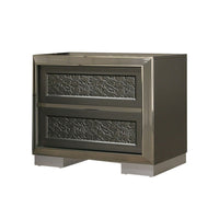 Levi Nightstand, 2 Leaf Molded Framed Drawers, Dark Gray - BM339421