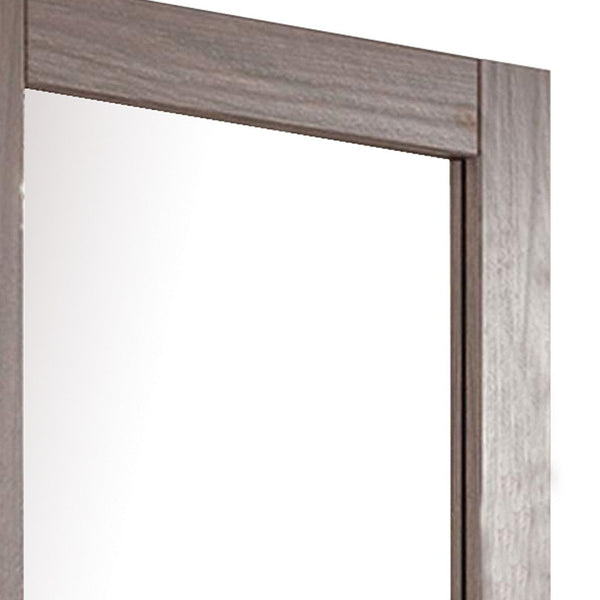 Stav Dresser Mirror with Rectangular Frame, Gray Brazilian Pine Wood - BM339422