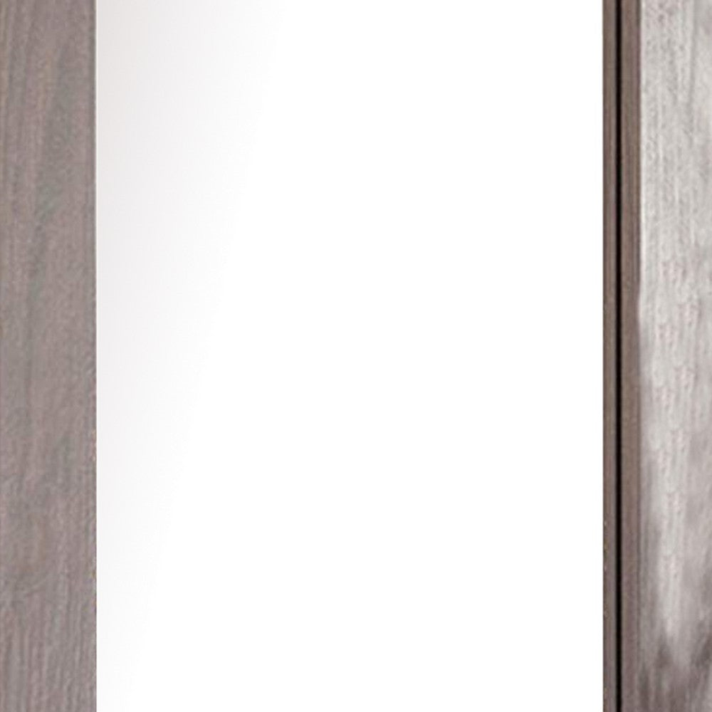Stav Dresser Mirror with Rectangular Frame, Gray Brazilian Pine Wood - BM339422