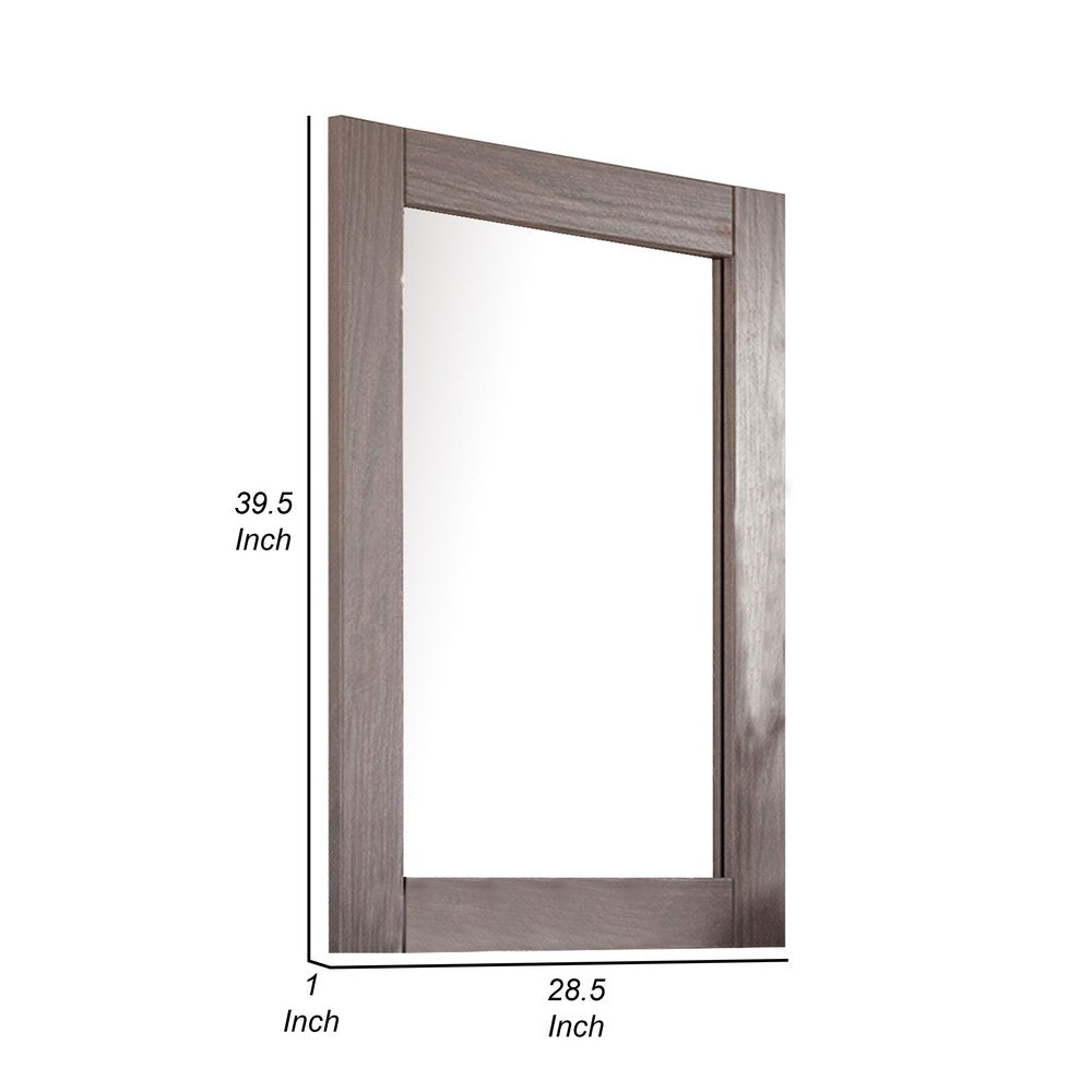 Stav Dresser Mirror with Rectangular Frame, Gray Brazilian Pine Wood - BM339422
