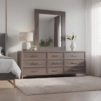 Stav Dresser Mirror with Rectangular Frame, Gray Brazilian Pine Wood - BM339422