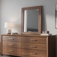 Stav Dresser Mirror, Rectangular Frame, Mahogany Brazilian Pine Wood - BM339423