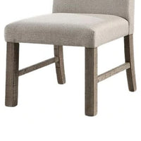 Genu Side Dining Chair Set of 2, Rustic Gray Wood, Gray Fabric - BM339425