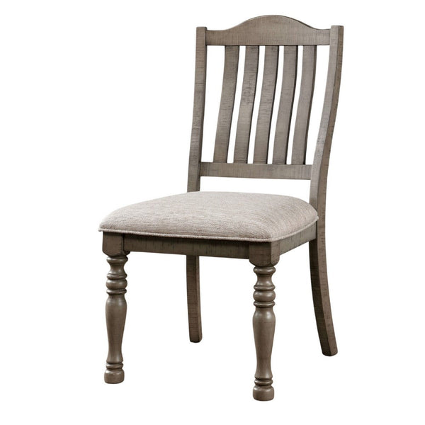 Cay Side Dining Chair Set of 2, Turned Legs, Curved Back, Gray - BM339429