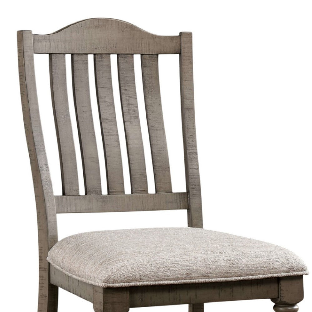 Cay Side Dining Chair Set of 2, Turned Legs, Curved Back, Gray - BM339429
