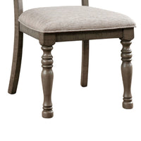 Cay Side Dining Chair Set of 2, Turned Legs, Curved Back, Gray - BM339429