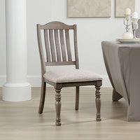Cay Side Dining Chair Set of 2, Turned Legs, Curved Back, Gray - BM339429