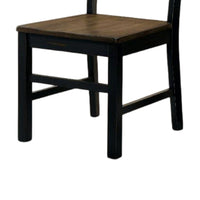 Reby Side Dining Chair Set of 2, Ladder Backrest, Dark Oak Wood - BM339431