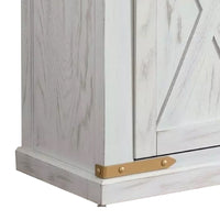 Becca Farmhouse Sofa Table, Barn Door Storage, Gold, White, 36 Inch - BM339438
