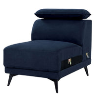 Panie Modular Armless Lounge Chair, Adjustable Headrest, Navy Blue Fabric - BM339439