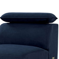 Panie Modular Armless Lounge Chair, Adjustable Headrest, Navy Blue Fabric - BM339439