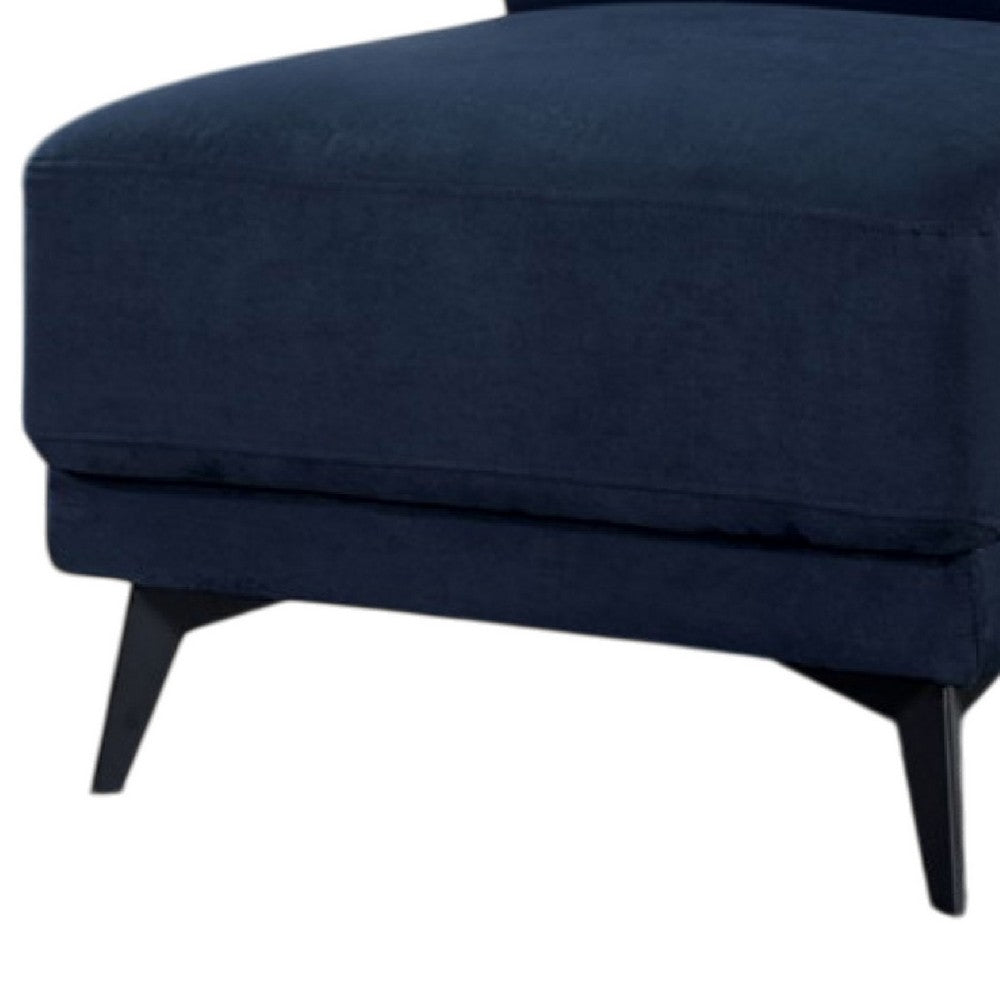 Panie Modular Armless Lounge Chair, Adjustable Headrest, Navy Blue Fabric - BM339439