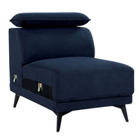 Panie Modular Armless Lounge Chair, Adjustable Headrest, Navy Blue Fabric - BM339439