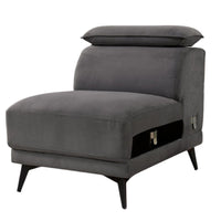 Panie Modular Armless Lounge Chair, Adjustable Headrest, Dark Gray Fabric - BM339440