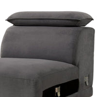 Panie Modular Armless Lounge Chair, Adjustable Headrest, Dark Gray Fabric - BM339440