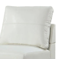Althy Modular Armless Lounge Chair, Chrome Metal, White Faux Leather - BM339441