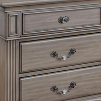 Recus Classic Nightstand with 3 Drawers, Acrylic Accents, Gray Solid Wood - BM339442