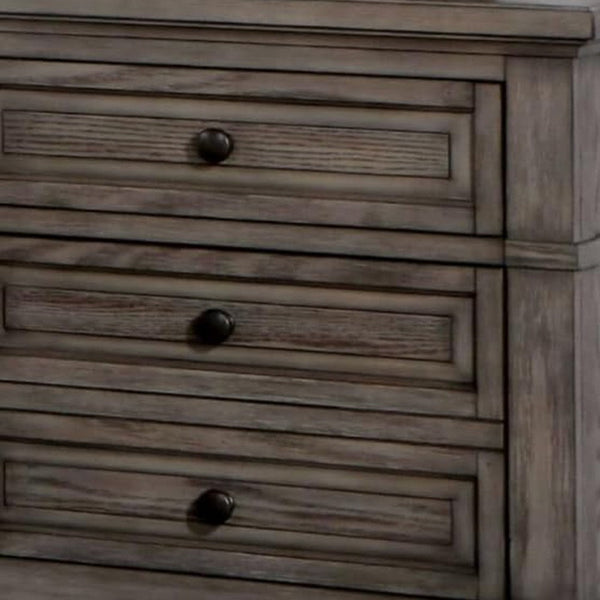 Jimbo Nightstand with USB Port and Hidden Drawer, Gray Solid Wood - BM339443