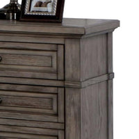 Jimbo Nightstand with USB Port and Hidden Drawer, Gray Solid Wood - BM339443