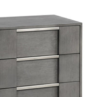 Levice Nightstand with 3 Drawers, Dovetail Built Gray Solid Wood - BM339444