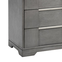 Levice Nightstand with 3 Drawers, Dovetail Built Gray Solid Wood - BM339444